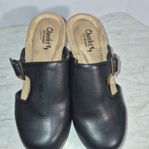 Black Cheeks Fit Body by Tony Little Clog Shoe's with Energy Pad's, Size 6 - Picture 2 of 11